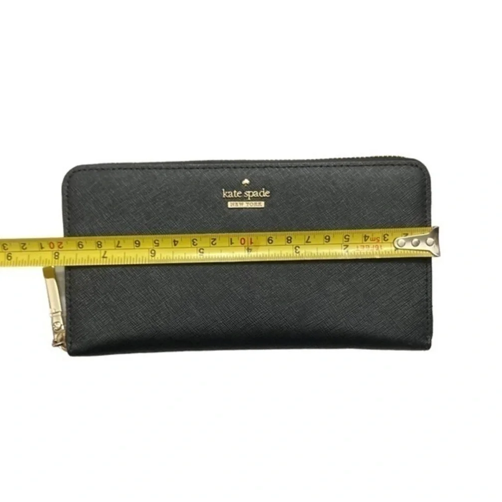 Kate spade black saffiano leather wallet zipper clutch bag